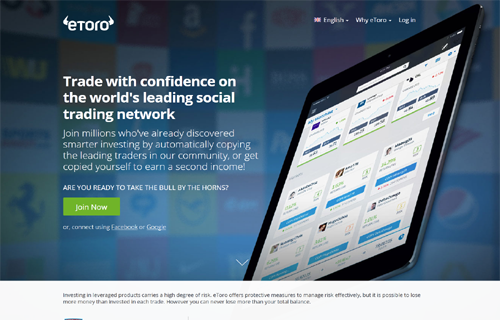 eToro main page